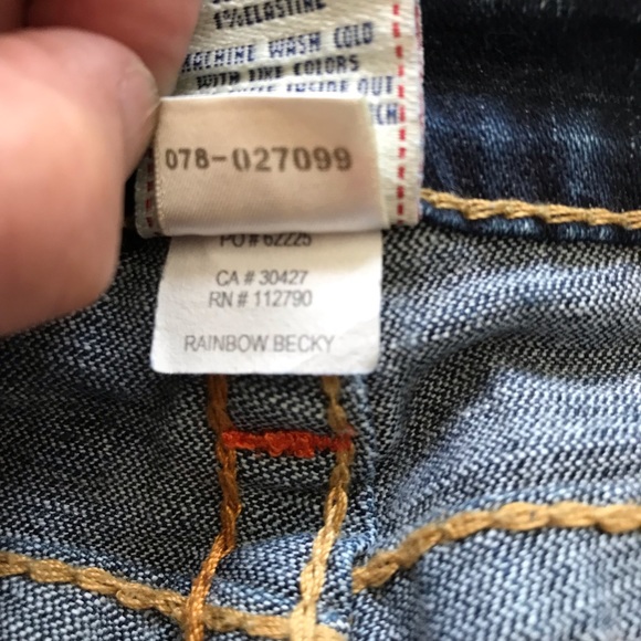 True Religion Rainbow Becky Jeans EUC - Picture 13 of 16